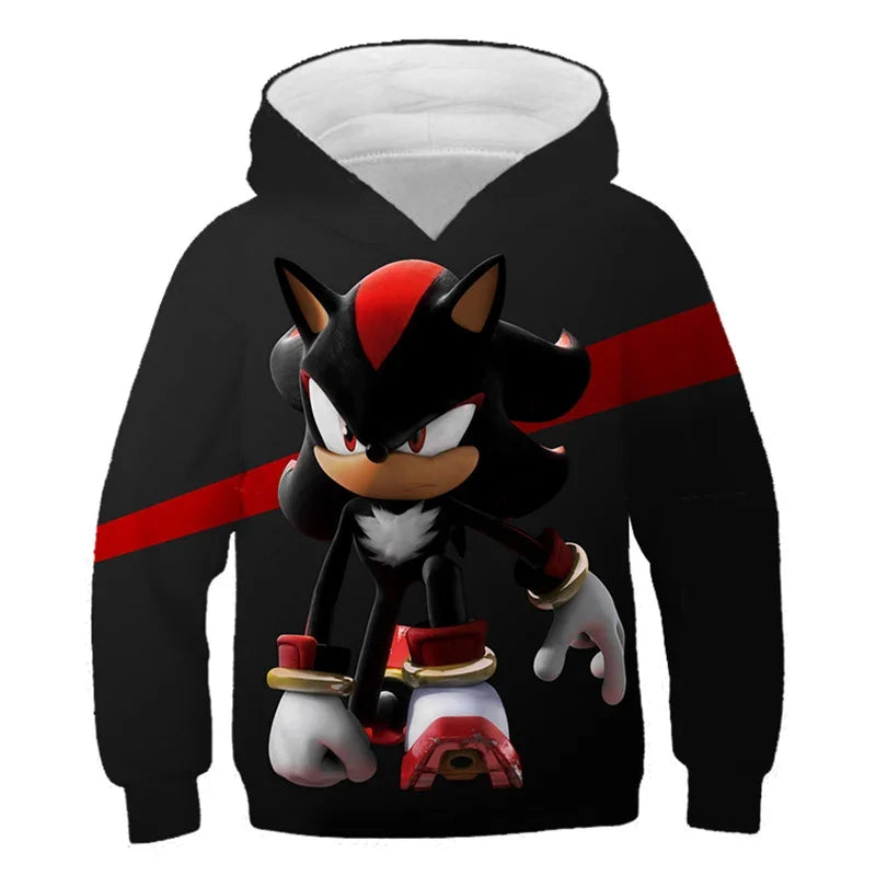 Sonic The Hedgehog: Children's Clothes Fashion Sonic Hoodie For Kids Boys Girls Children Autumn Long Sleeve Printed Anime Sweatshirts Cool Tops Tees