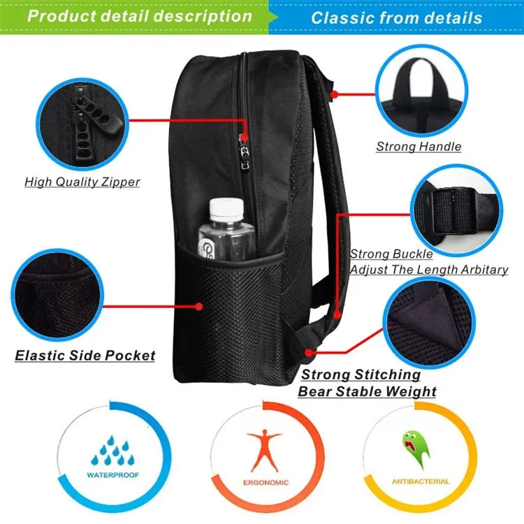 Blue Lock: Isagi Yoichi Backpack Shoulder Bag Pencil Case 3Pcs Set Waterproof Boys Girls Students School Bags Child Bookbag
