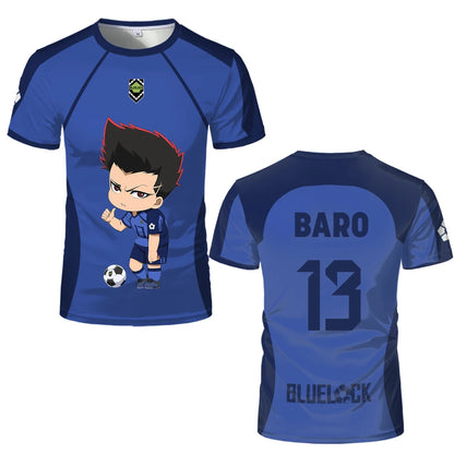 Blue Lock: (KIDS) Eleven Jersey Isagi Nagi Cute Pattern T-shirt Character Print Tops Kid's T Shirts