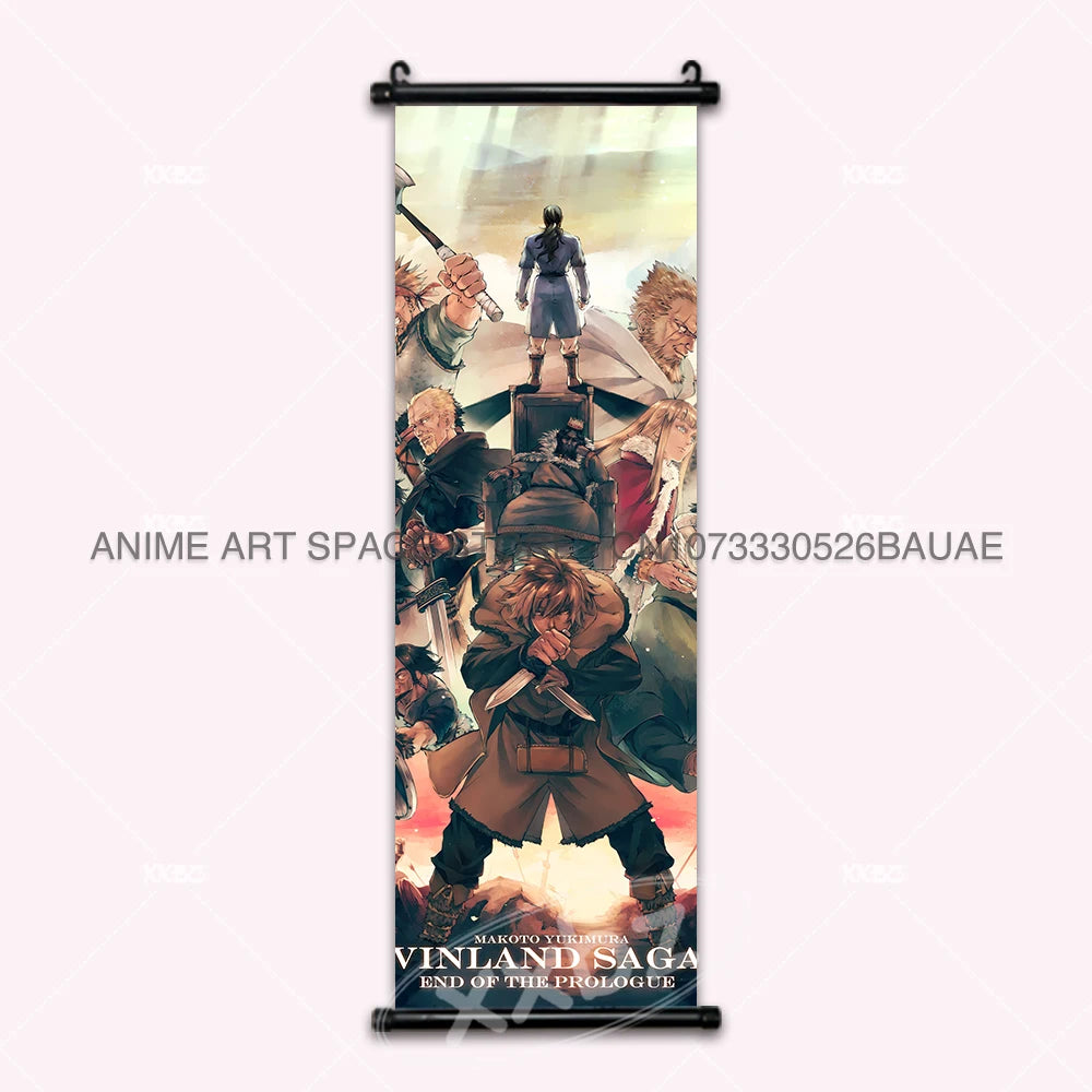 Vinland Saga: Hanging Painting Thorfinn Karlsefni Anime Decorative Poster Leif Ericson Room Decor Scroll Picture Cartoon Wall Art