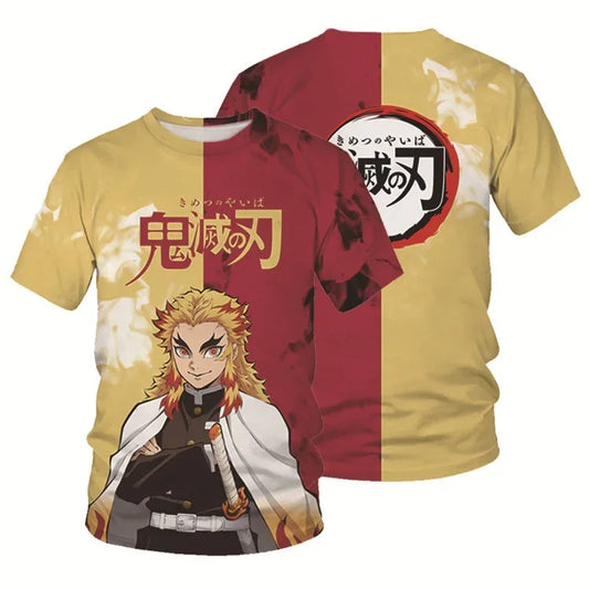 Demon Slayer: Kamado Tanjirou  T shirt 3D  Short Sleeve Y2k Tees