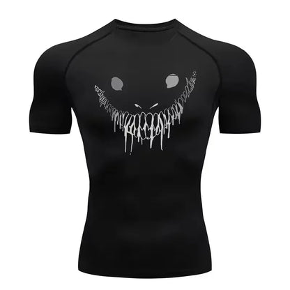 Berserk: Compression T-shirt Men Elastic Tight Sportswear Short-sleeved Gym Bodybuilding Quick-drying Sweatshirt Top S-3XL