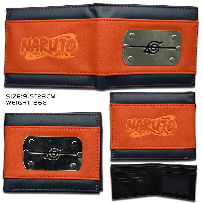 Naruto: Sasuke Cartoon PU Wallet Creative Simple Foldable Coin Purse Multifunctional Card Boys Gift