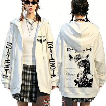 Death Note: Misa Zipper Hoodie Men Women Y2k Casual Oversized Zip Up Jacket Coat Unisex 90s Manga Cosplay Zip Up Sweatshirt