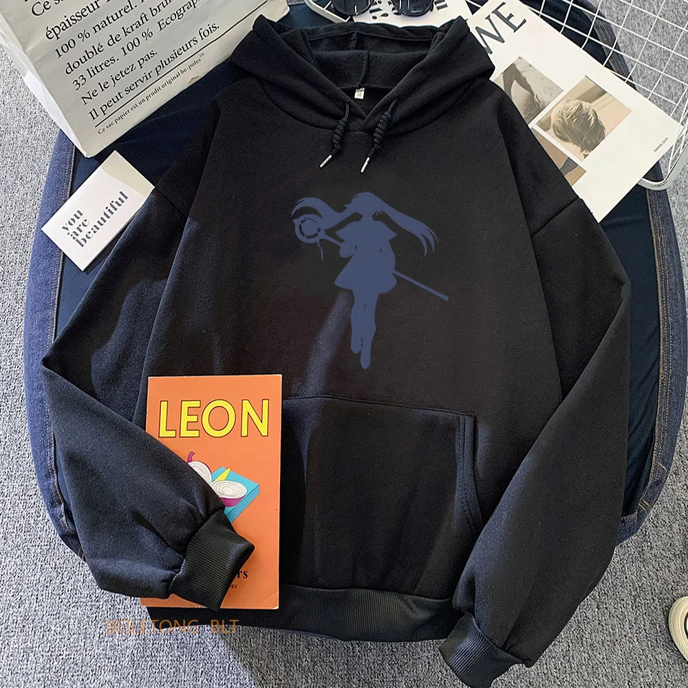 Frieren : Sousou Manga Printed Hoodie Without Hoodies Casual Pullovers Plus Size Anime Autumn Winter Classic Simple Long Sleeve
