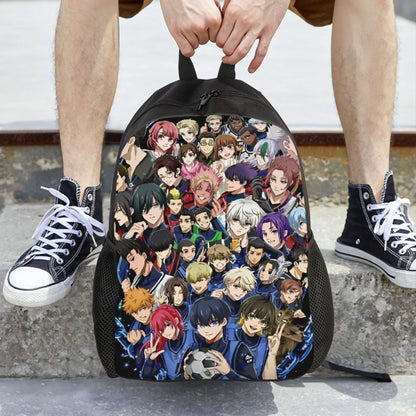 Blue Lock: Backpack for Men Women Teenage High School Hiking Travel Daypack Soccer Anime Laptop Computer Canvas Bags Durable