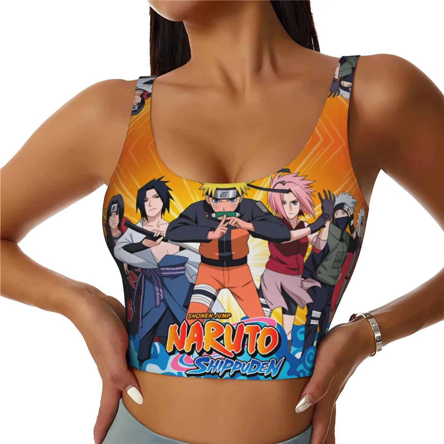 Naruto :Sasuke Uchiha Orochimaru  Sports Bra Women's Anime  Gym Workout Yoga Crop Top