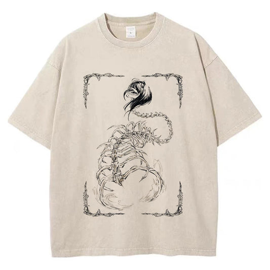 Attack On Titan :T-Shirt Hip Hop Streetwear Graphic Print Oversize Tshirt Short Sleeve Cotton Loose Vintage Tops