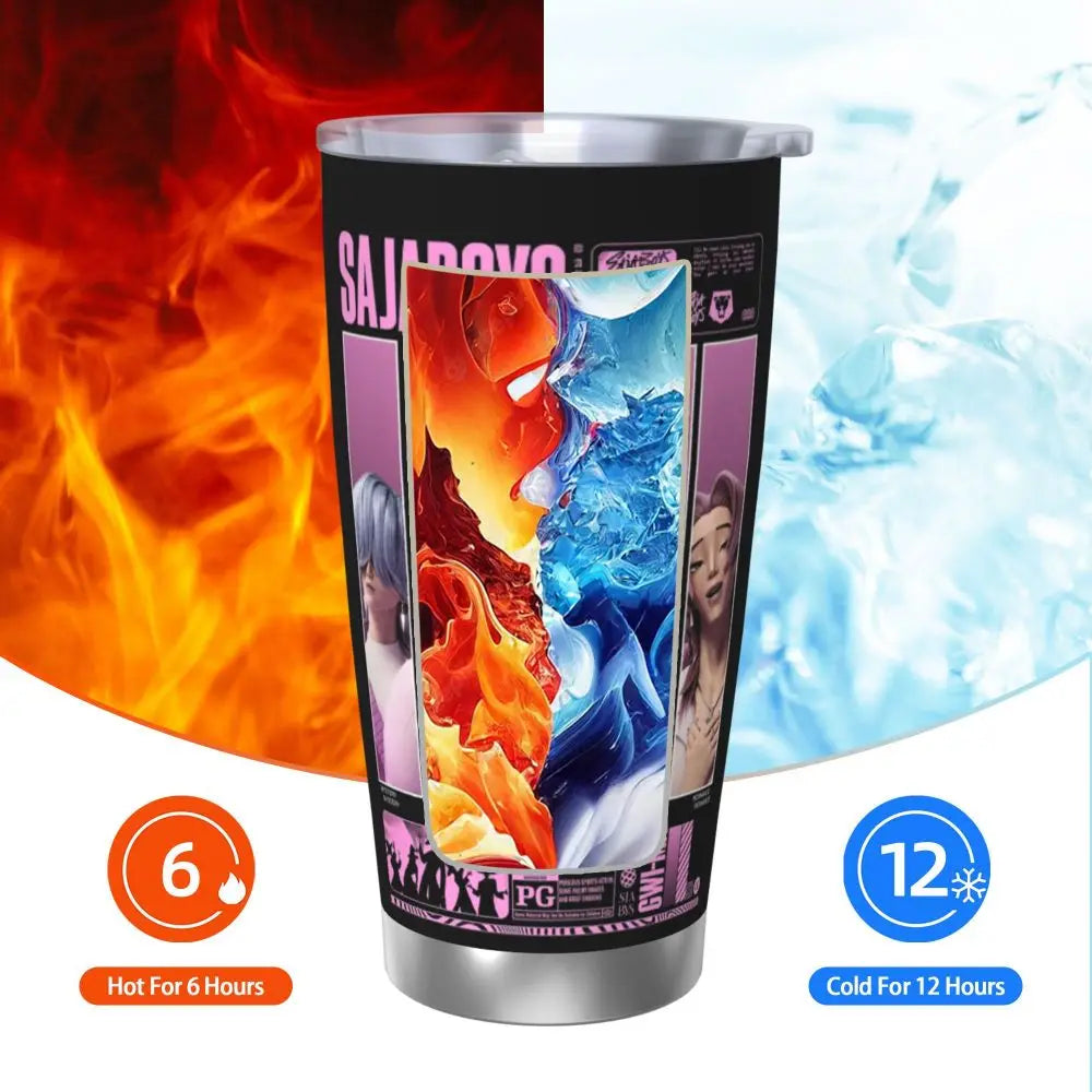 KPop Demon Hunters - Derpy  Insulated Tumbler with Lid Vacuum Thermal Mug Outdoor Travel Car Bottle Cup, 20oz