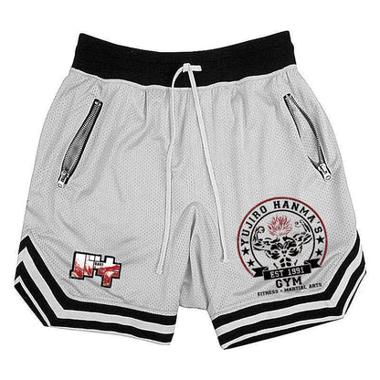 Baki Hanma: Active Athletic Shorts for  Print Breathable Quick Dry Basketball Shorts with Zippered Pockets Gym Fitness