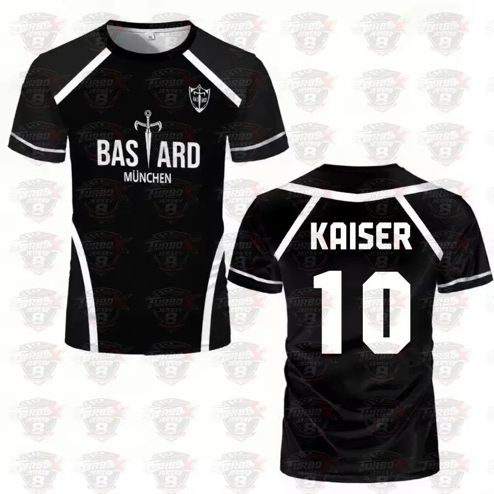 Blue Lock: Anime Shirt Black And White Maillot Men's Football T-shirt Kaiser Isagi Training Breathable Sports Men's T-shirt