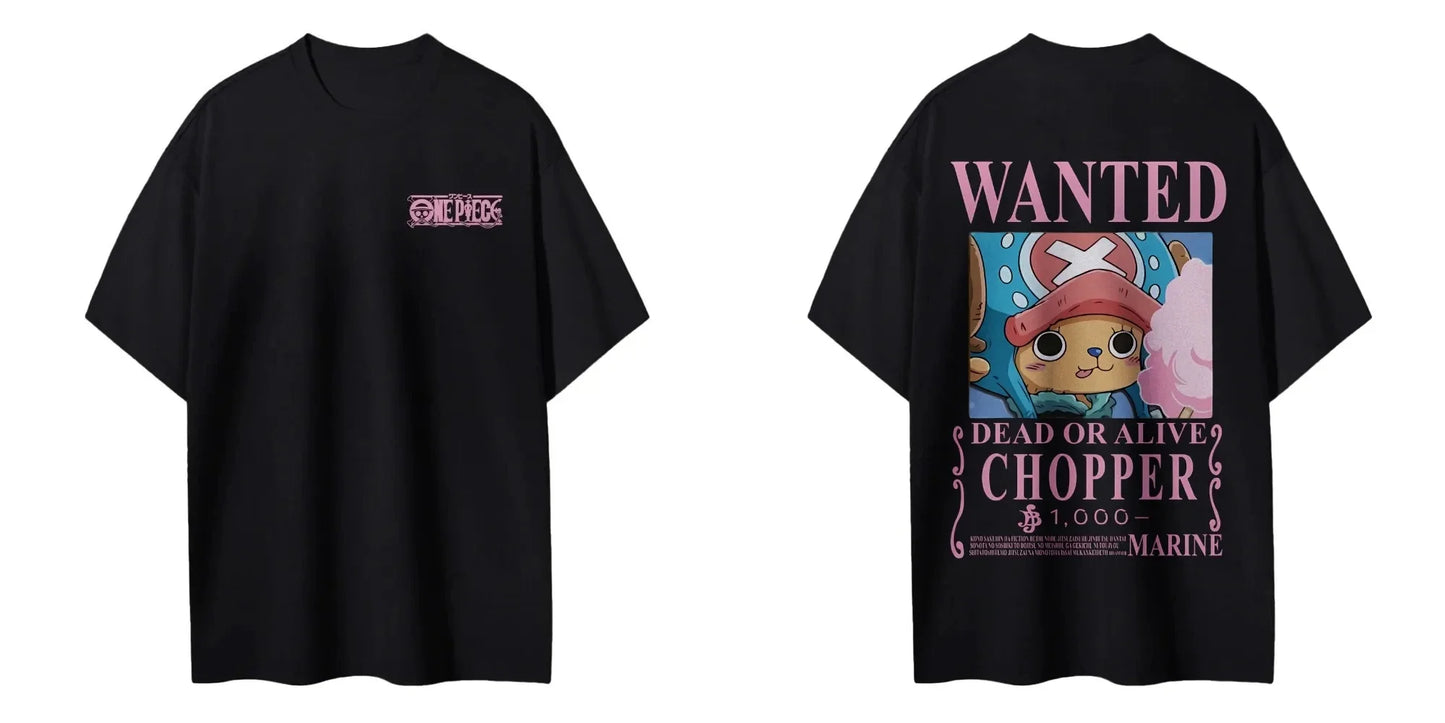 One Piece: Men's Fashion Portgas D. Ace Anime Print T-Shirt, Summer Trend, 100% Cotton, Casual Loose Short Sleeve