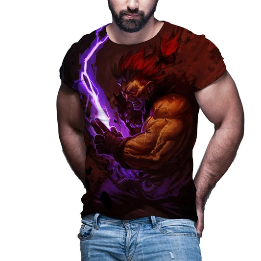 Street Fighter: Awesome Characters  3D Printed Men's Clothing Novelty Crew Neck Tee Shirt Short Sleeve Tops Plus Size