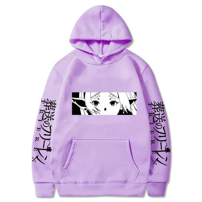 Frieren: Beyond Journey's End Women Sweatshirts Frieren Eyes Printed Hoodies Plus Size Long Sleeve Casual Pullovers