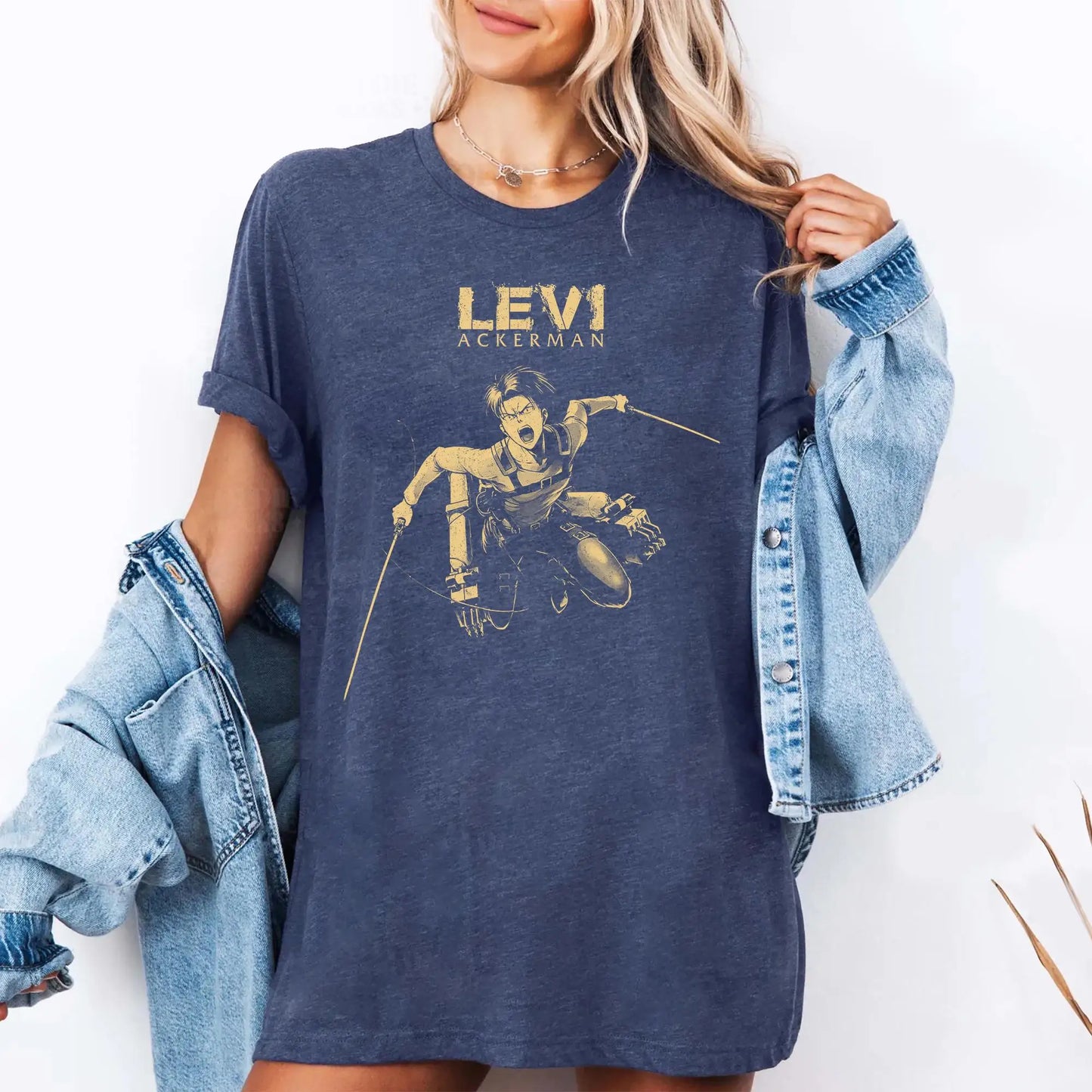 Attack on Titan: Levi Ackerman T-shirts, Attack on Titan Unisex T-shirts, Anime and Comic Print Pattern T-shirts for Fashionable Street Wear