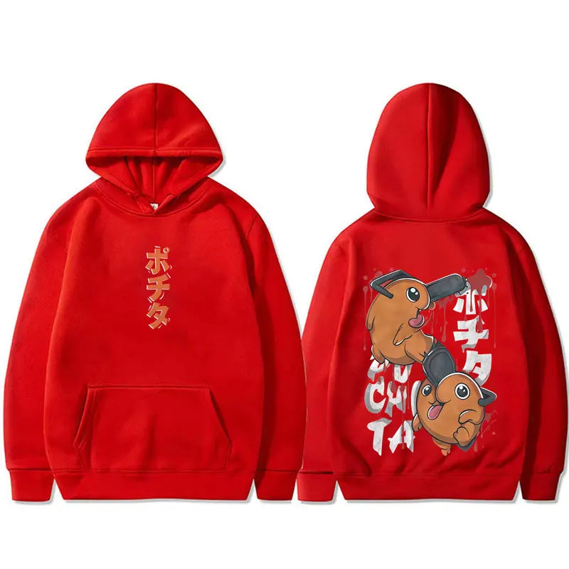 Chainsaw Man: Denji Pochita Funny Graphic Hoodie Men Women Clothing Manga Oversized Hooded Sweatshirt Male Vintage Hoodies