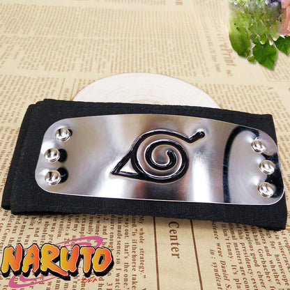 Naruto: Headband Cosplay Anime Action Figures Uzumaki Uchiha Metal Gold-plated Forehead Protector Halloween Birthday Party Toys