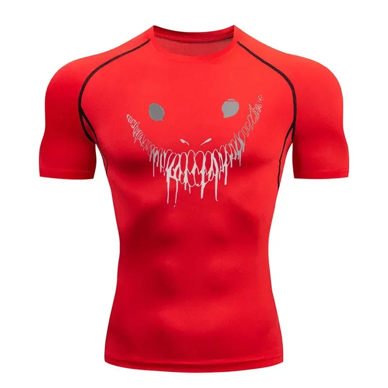 Berserk: Compression T-shirt Men Elastic Tight Sportswear Short-sleeved Gym Bodybuilding Quick-drying Sweatshirt Top S-3XL