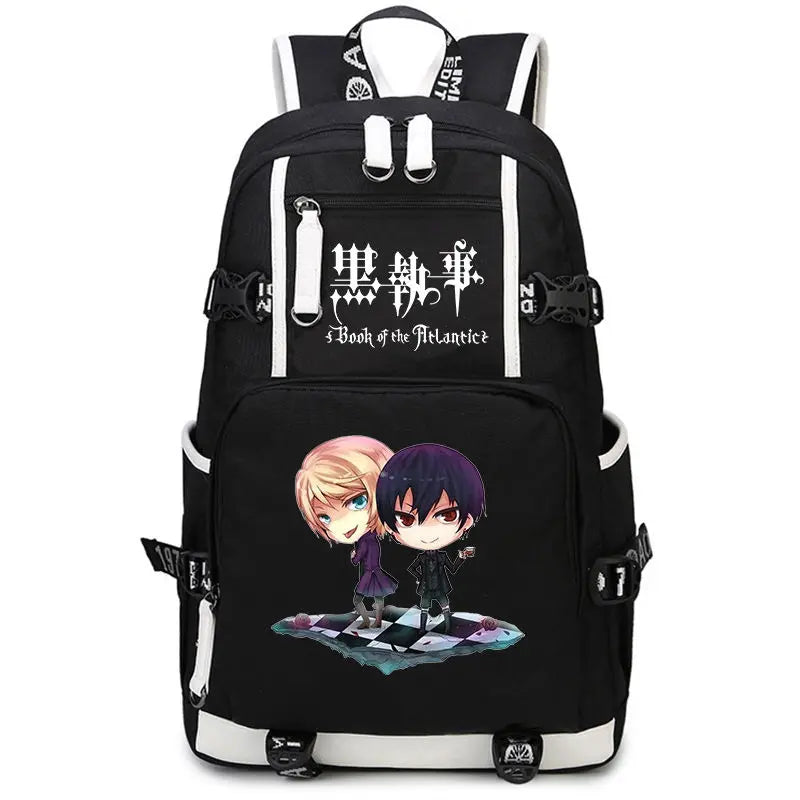 Black Butler: USB Backpack Book Bag Casual Travel Computer Men Women Girl Boys Cosplay Bag Schoolbag Laptop Bags