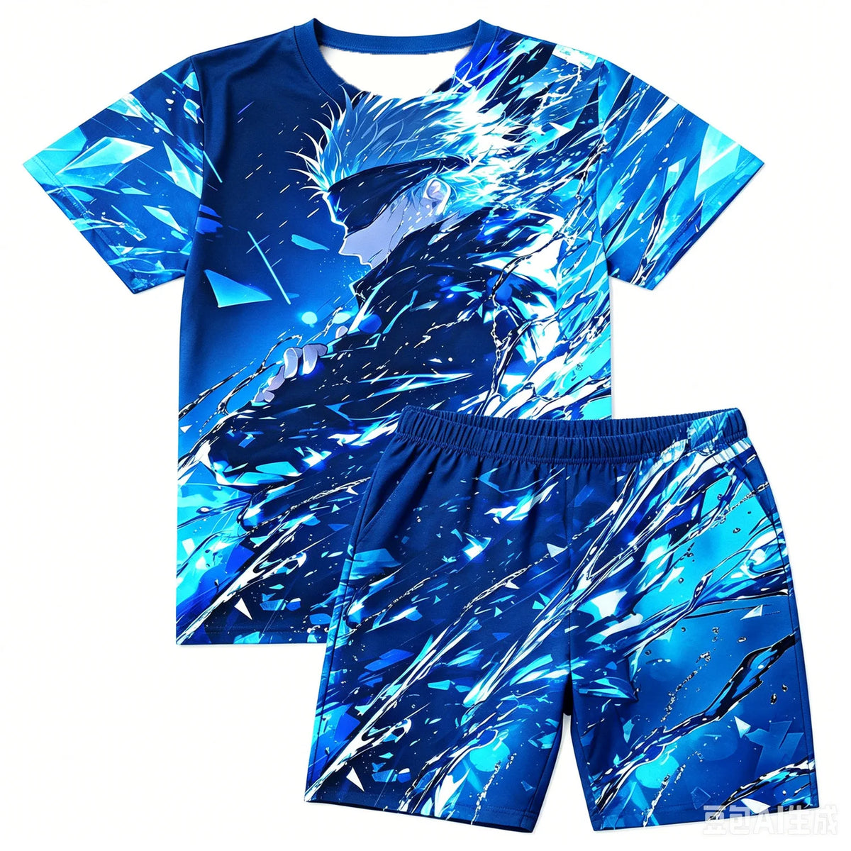 Demon Slayer: Gyomei Himejima  Soccer Print T-Shirt Shorts Set For Men Women Kids Soft Anime Summer Loungewear Pajama