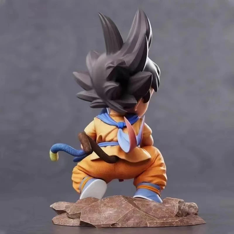 Dragon Ball: Childhood Little Goku Hugs Puer Ya Mu Tea Little Follower Figures Doll Pvc Model Statue Collection Toys Ornamen Gift