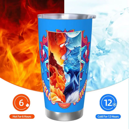 KPop Demon Hunters - Derpy  Insulated Tumbler with Lid Vacuum Thermal Mug Outdoor Travel Car Bottle Cup, 20oz