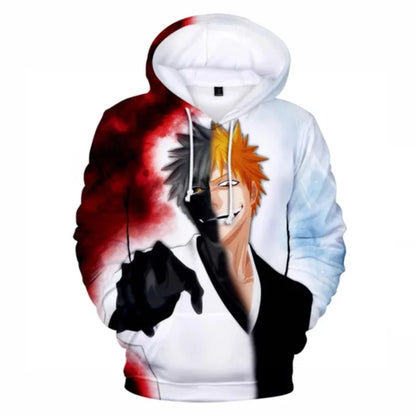 Bleach: Hoodies Long Sleeve Casual Hooded Streetwear Teenage Boy Clothes Oversized Hoodie pullover