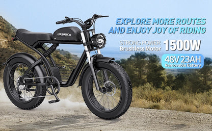 Yowamushi Pedal: Electric Bike for Adults 3000W 1500W 32MPH 48V 23AH Max 75Miles Electric Motorcycle 20" Fat Tire Dirt Bike Shamano 7-Speed EBike