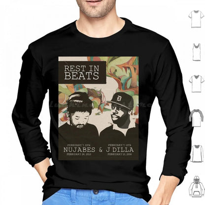 Samuari Champloo: Nujabes And J Dilla Hoodies Long Sleeve Nujabes Hip Hop Rap Japanese J Dilla Fat Jon Album Soundtrack Champloo Chill