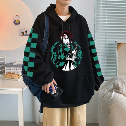 Demon Slayer: Hoodie Kamado Tanjirou Plus Size Harajuku Female Long Sleeve Streetwear Clothing