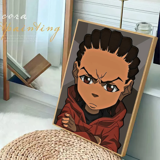 The Boondocks: Huey Freeman  Classic Anime Poster Fancy Wall Sticker for Living Room Bar Decoration Decor Art Wall Stickers