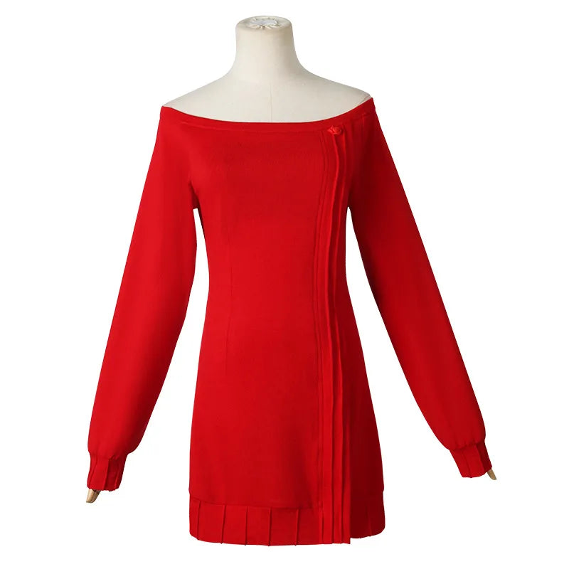 Spy x Family: Cosplay Yor Forger Yor Briar Cosplay Costume Women Sexy Red Sweater Mini Dress Thorn Princess Costumes