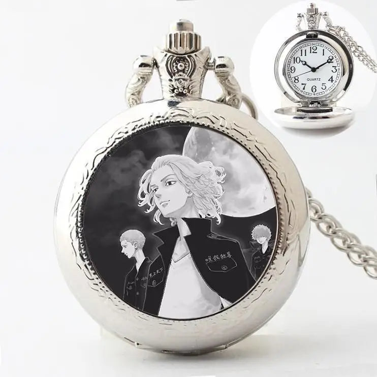 Tokyo Revengers: Manjiro Sano Ryuguji Ken Movie Peripherals Cartoon Pocket Watch Personality Vintage Hanging Chain Holiday Gifts
