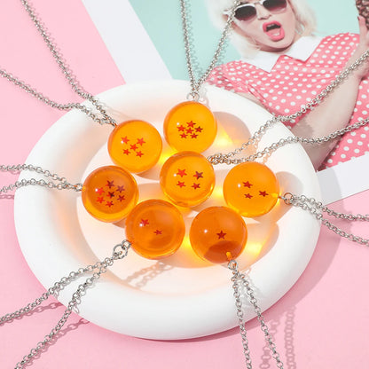 Dragon Ball:Series 1-7 Planet Necklace, Goku Ball Pendant Metal Necklace for Men and Women Cosplay Accessories