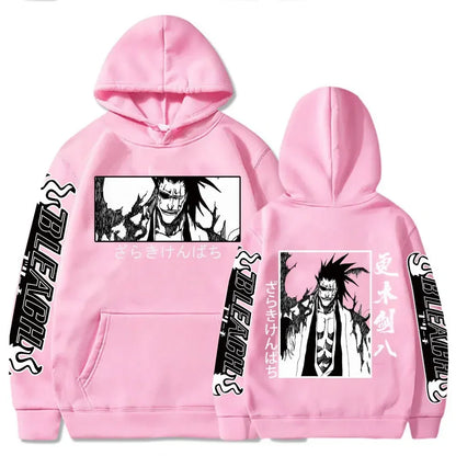 Bleach: 2K Men's Zaraki Kenpachi Hoodie Graphic Plus Size Harajuku Pullover  Sweatshirt
