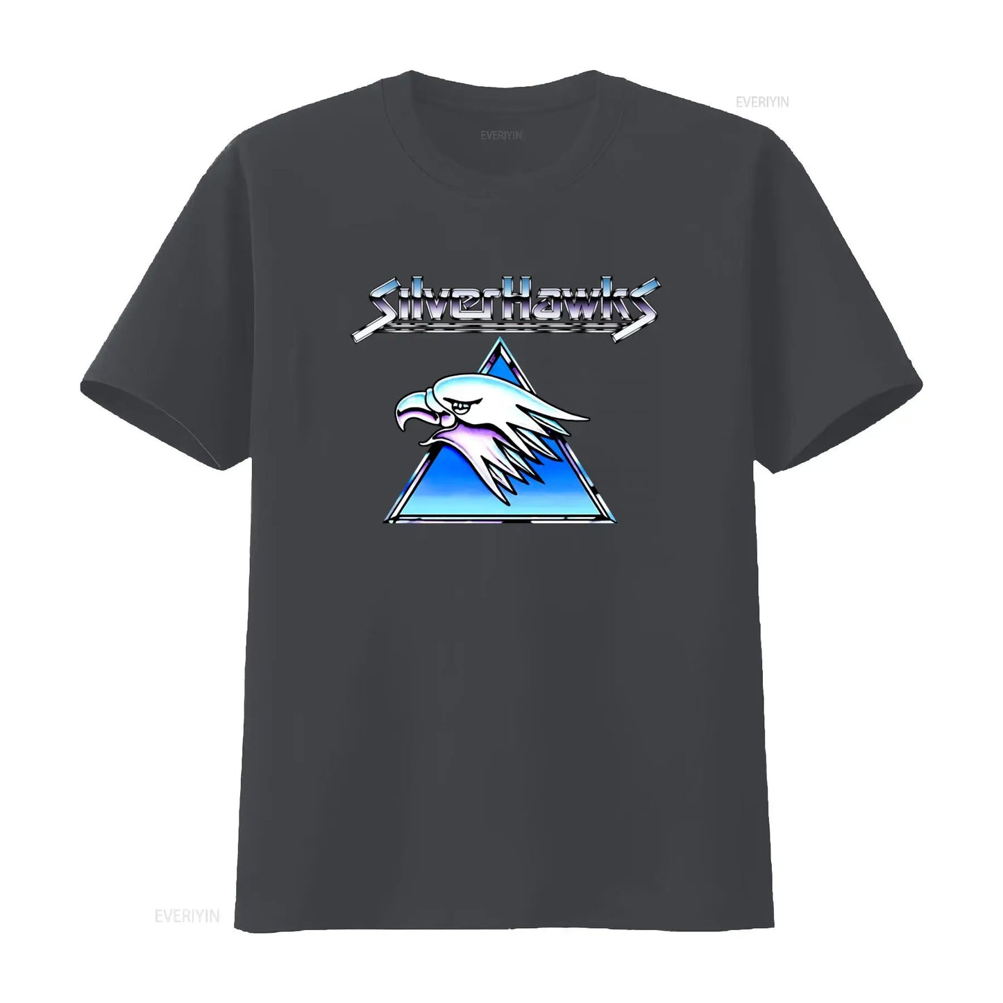 Silverhawks: Logo T Shirt Retro Design High Quality Print Comfortable Fabric vintage Washed Top For Everyday Wear streetwear