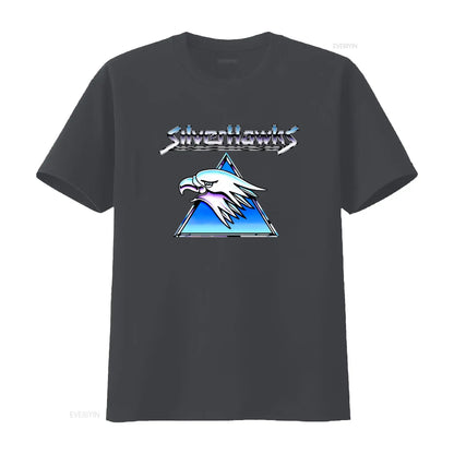Silverhawks: Logo T Shirt Retro Design High Quality Print Comfortable Fabric vintage Washed Top For Everyday Wear streetwear