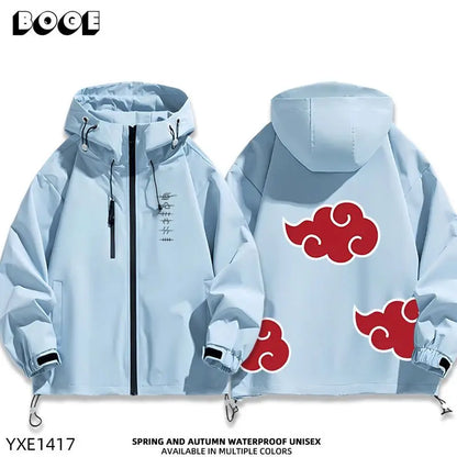 Naruto: Shippuden Akatsuki Organization Cartoon Jacket 2D Student Couple Hooded Coat Jacket Top Anime Peripheral Wholesale