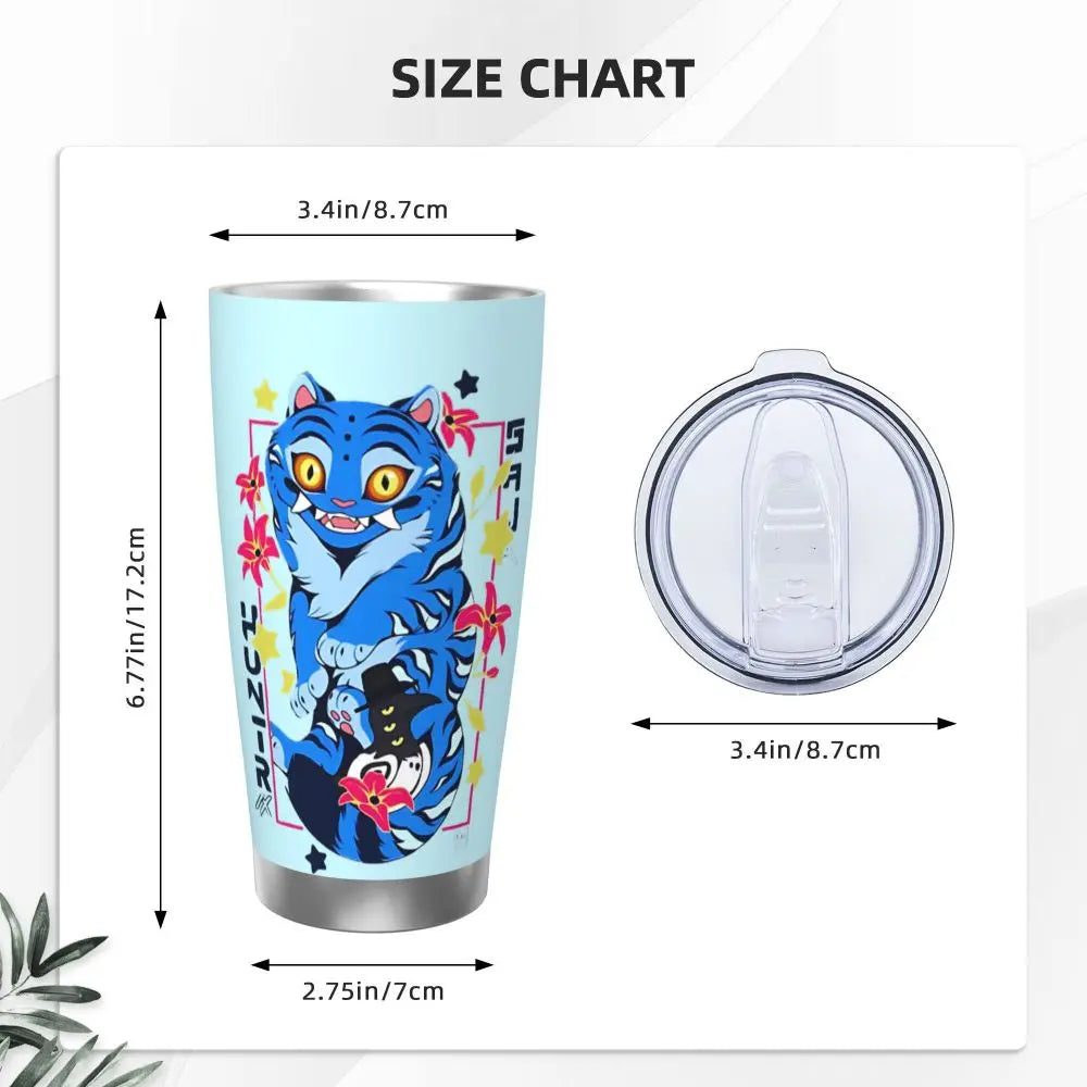 KPop Demon Hunters - Derpy  Insulated Tumbler with Lid Vacuum Thermal Mug Outdoor Travel Car Bottle Cup, 20oz