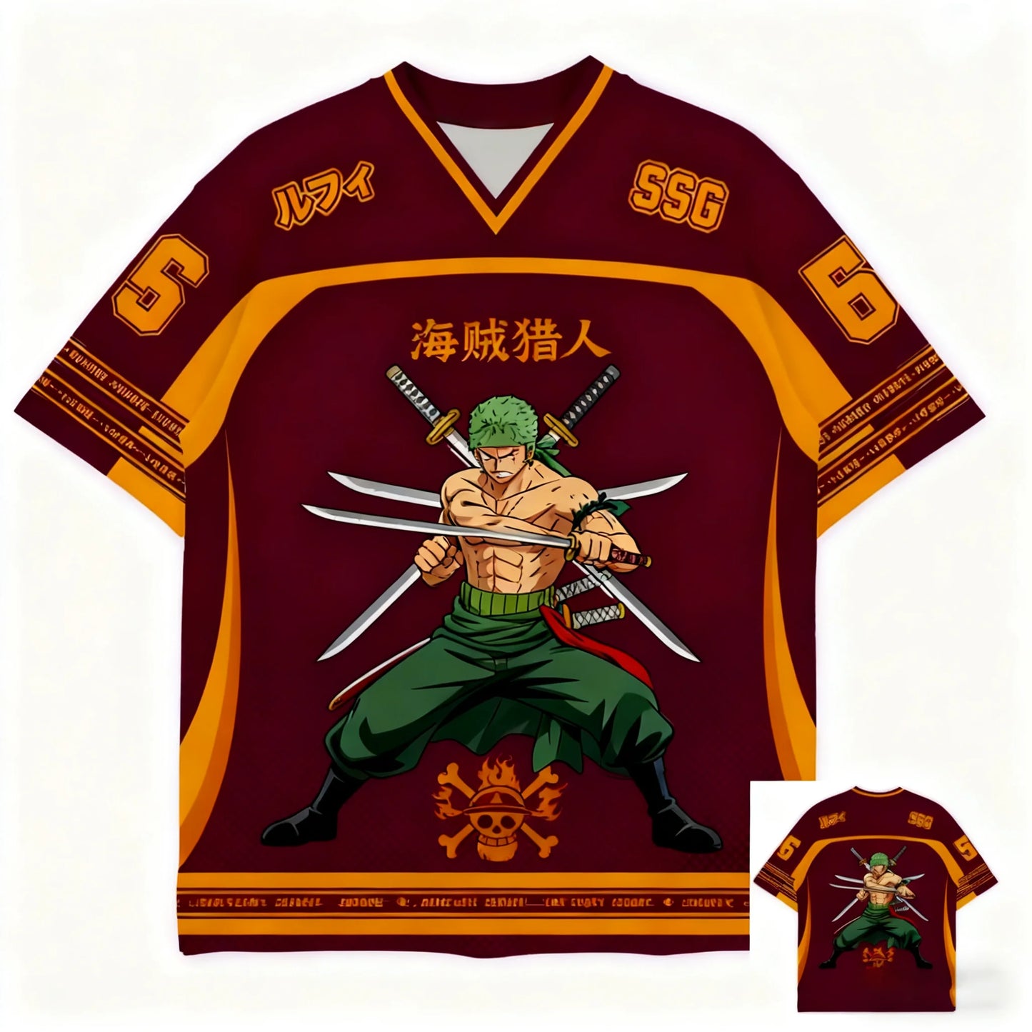 One Piece: Luffy Zoro Summer Jersey T-Shirt Oversized 3d Print Adults Children Multifunctional Top Clothing