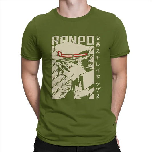 Bungou Stray Dogs: T-Shirt Round Neck  Tees  Ranpo Edogawa T Shirt  Short Sleeve Clothes Graphic
