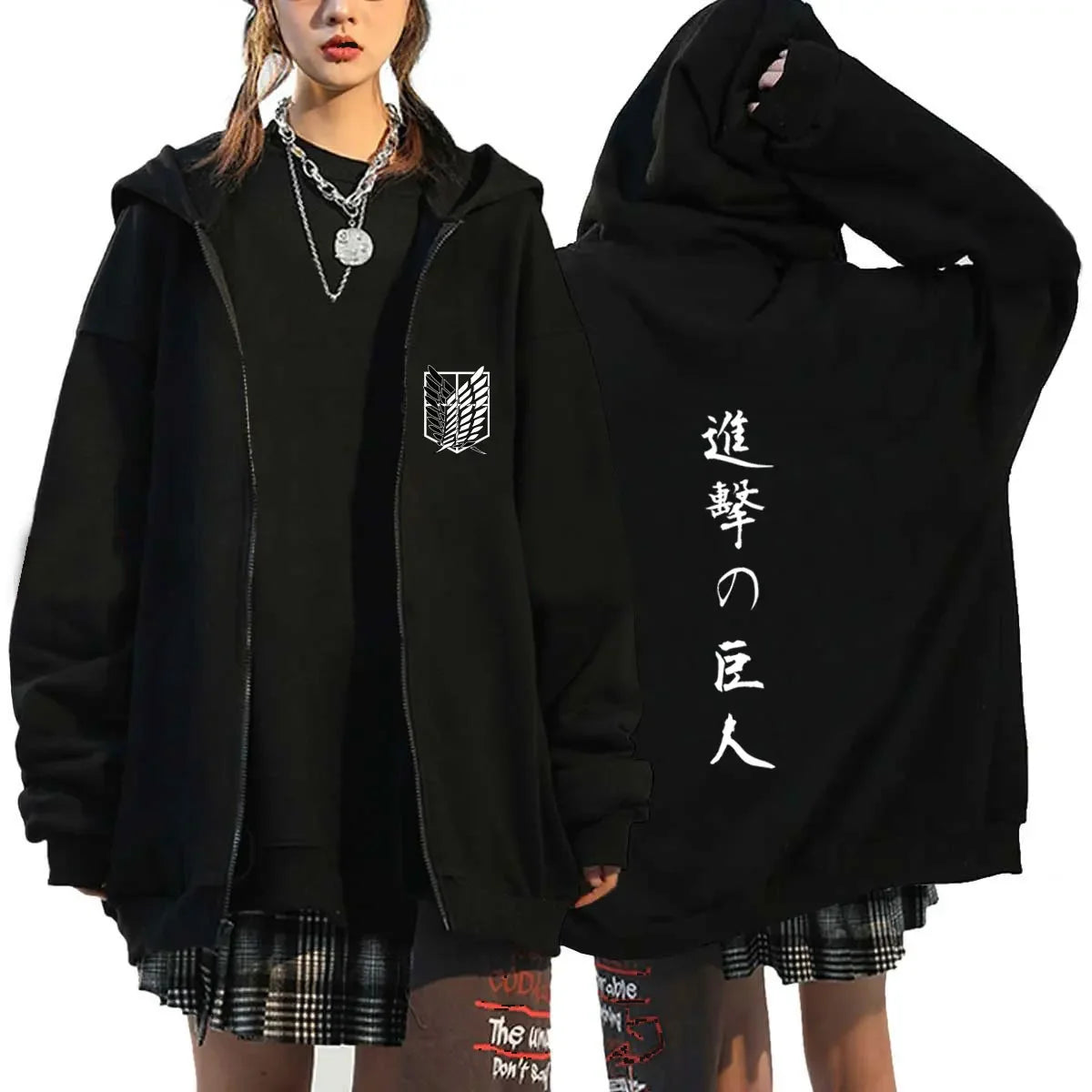 Attack On Titan: Anime Zipper Hoodie Sports Coat Sportswear Role Playing Women Sportswear Autumn Hoodie Fashionable Hoodie Rtable Womens Clothing