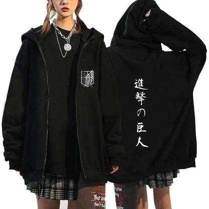 Attack On Titan: Anime Zipper Hoodie Sports Coat Sportswear Role Playing Women Sportswear Autumn Hoodie Fashionable Hoodie Rtable Womens Clothing
