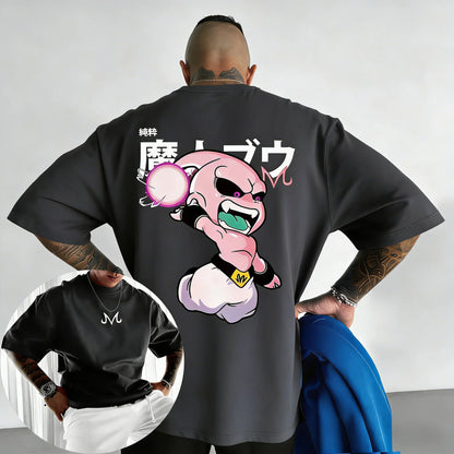 Dragon Ball: Anime Cotton T-shirt Summer New Majin Buu Printed Men's and Women's Street Hip Hop Casual Short Sleeve Top