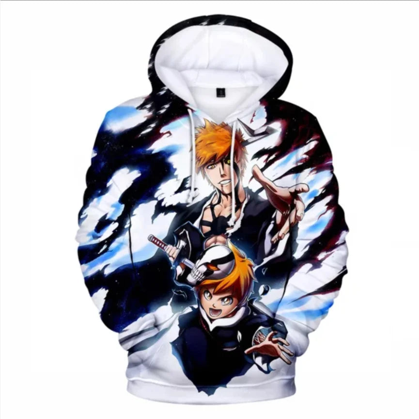 Bleach: Hoodies Long Sleeve Casual Hooded Streetwear Teenage Boy Clothes Oversized Hoodie pullover
