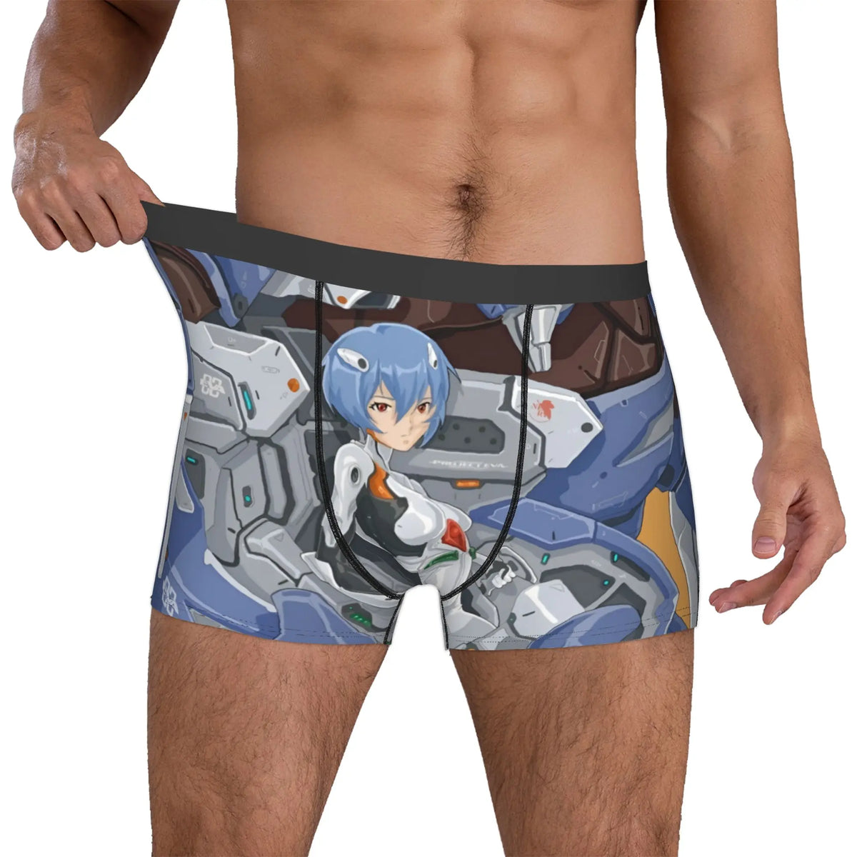 Evangelion: Underwear Mecha Style Doomsday Animation Boxer Briefs Stretch Shorts Panties Underpants