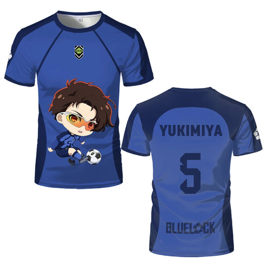 Blue Lock: (KIDS) Eleven Jersey Isagi Nagi Cute Pattern T-shirt Character Print Tops Kid's T Shirts