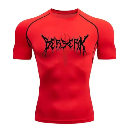 Berserk: Compression T-shirt Men Elastic Tight Sportswear Short-sleeved Gym Bodybuilding Quick-drying Sweatshirt Top S-3XL