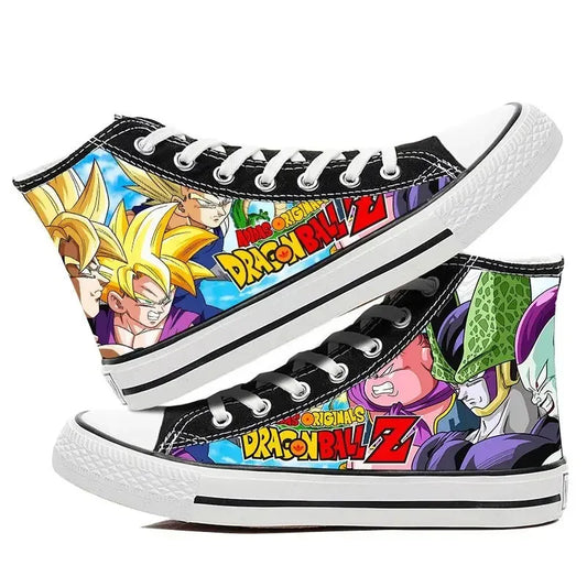Dragon Ball: High Top Canvas Shoes Goku Vegeta Gohan Animation Peripherals Kaioshin Flat Shoes Student All-Match Sneakers Gifts