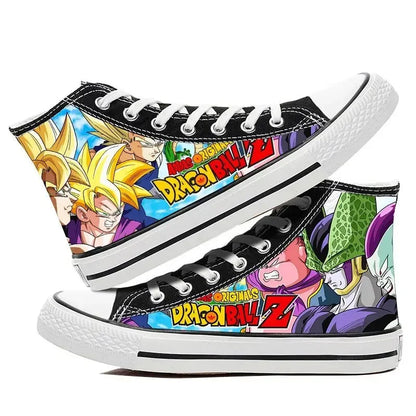 Dragon Ball: High Top Canvas Shoes Goku Vegeta Gohan Animation Peripherals Kaioshin Flat Shoes Student All-Match Sneakers Gifts